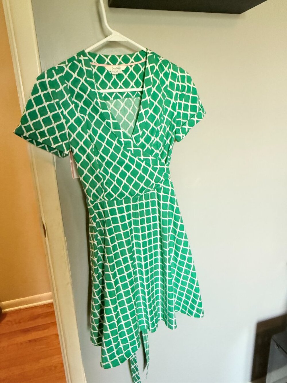 Boden Green Cotton Wrap Dress size 4p